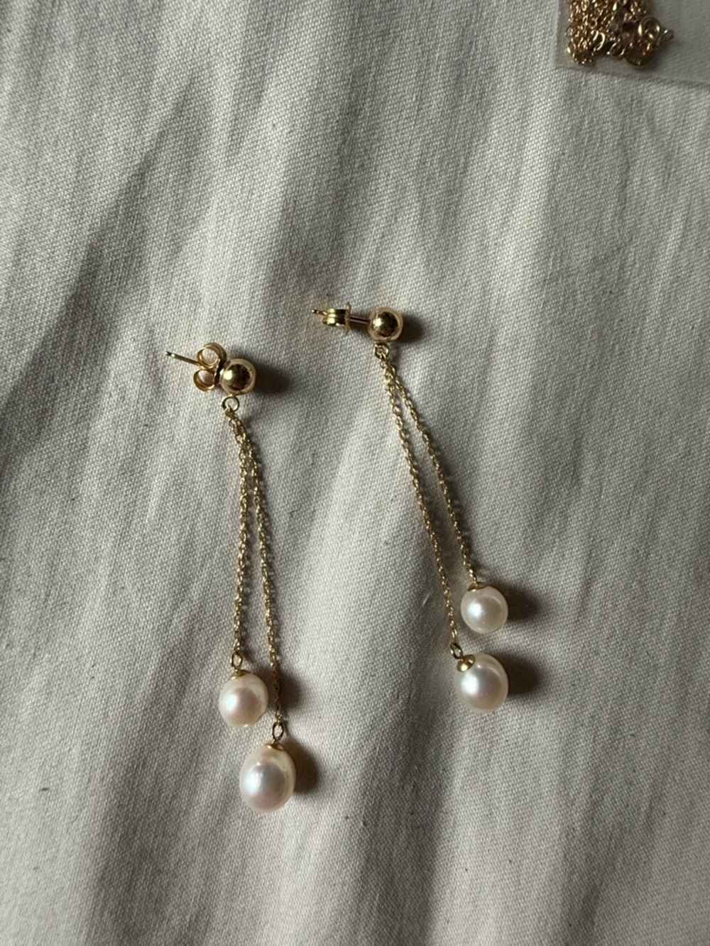 Gold Pearl Drop Dangle Earrings - Elegant Women Jewelry